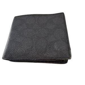 Coach Black Signature Coated Canvas Wallet
